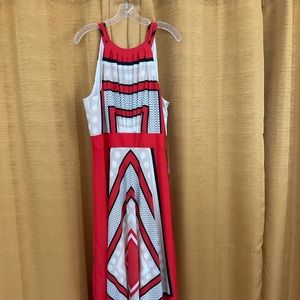 Eliza J Halter scarf print Jersey dress